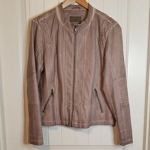 Maurices Women's Taupe Vegan Leather Jacket Size XL
